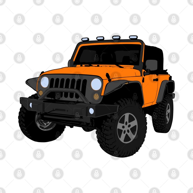 Orange Jeep Wrangler Illustration by KAM Std