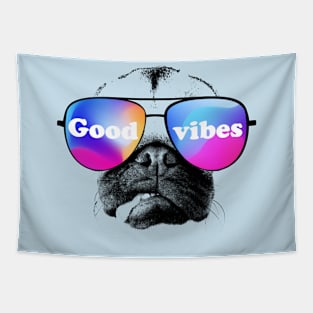 Pug's Good vibes Tapestry