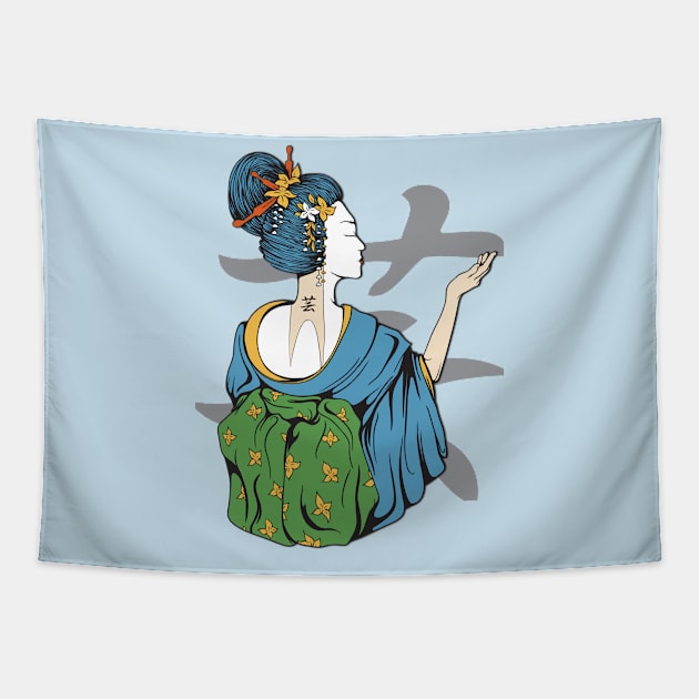 Geisha 02 Tapestry by Verboten