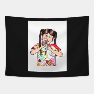 Condiment Girl Tapestry