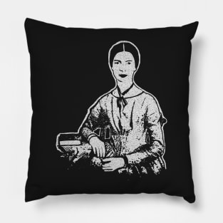 Minimalist Monochromatic Emily Dickinson Pillow