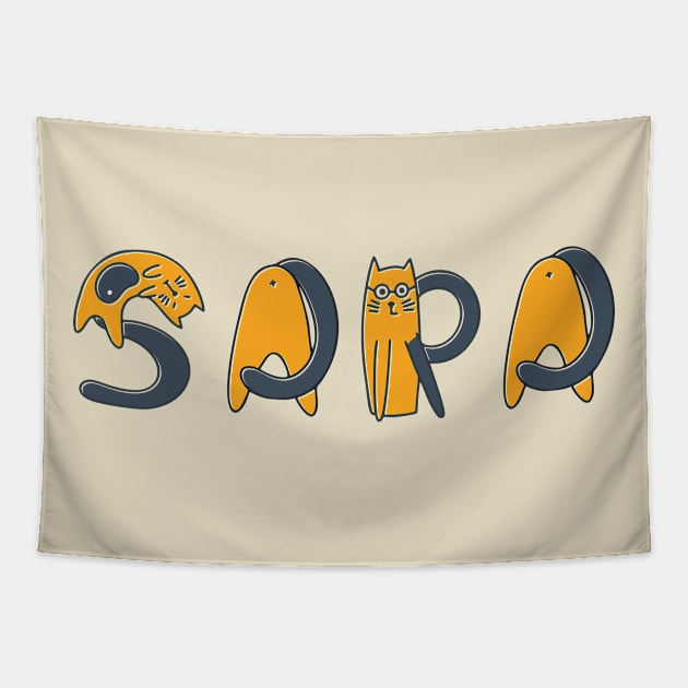 Sara | Girl Name | Cat Lover | Cat Illustration Tapestry by LisaLiza