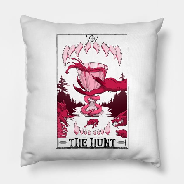 The Hunt Tarotesque (light) Pillow by Rusty Quill