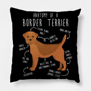 Border Terrier Red Dog Anatomy Pillow