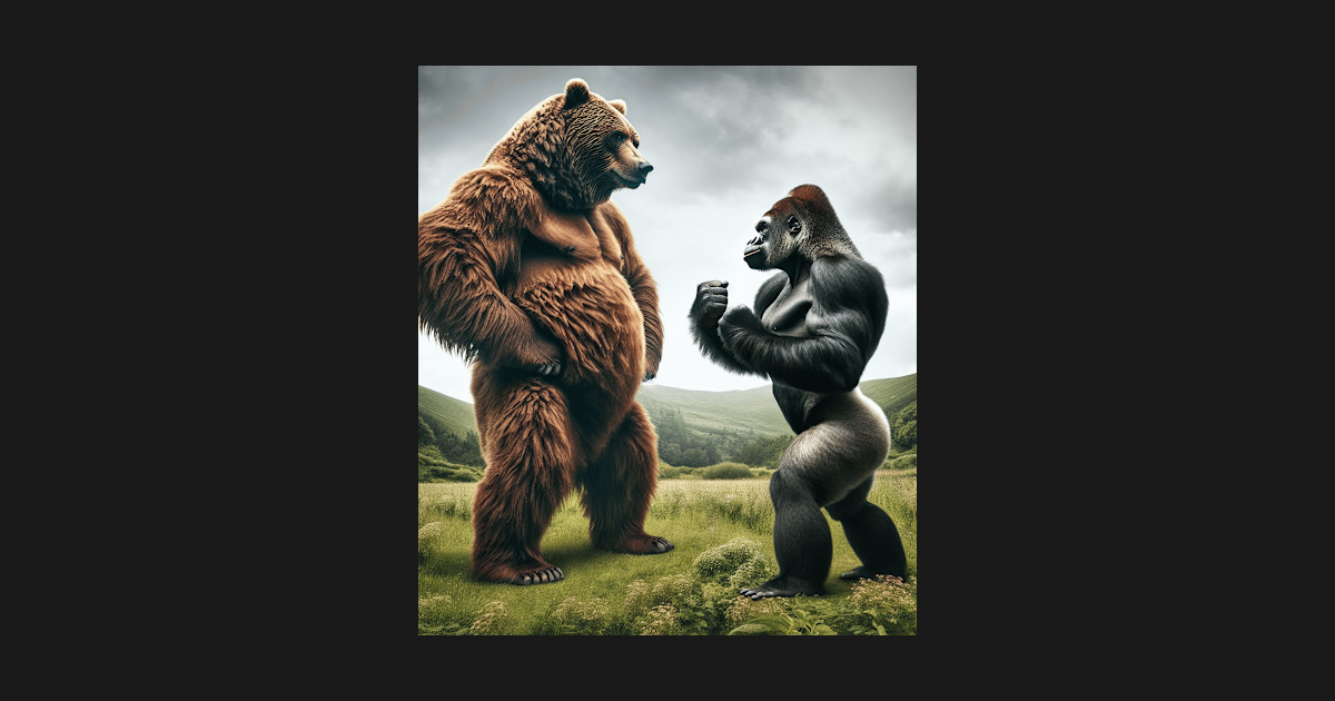 Bear VS Gorilla - Bear Vs Gorilla - T-Shirt | TeePublic