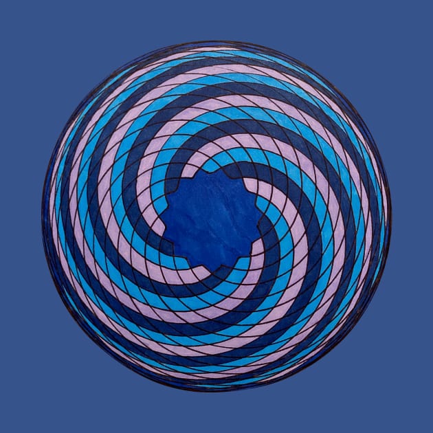 Spirograph Shades of Blue Swirl by Travelling_Alle