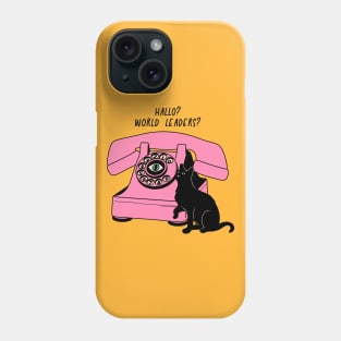 World Domination Black Cat in yellow Phone Case