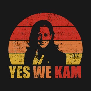Yes We Kam Distressed Retro Sunset - Kamala Harris T-Shirt