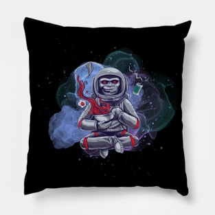 Monkey moon purple startdust in space Pillow