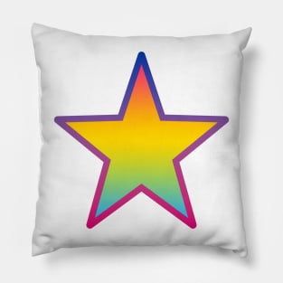 Bi+ Star (Pan Flag with upside-down Bi Flag outline) Pillow