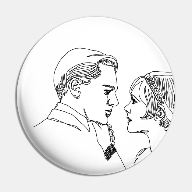 Love in The Great Gatsby, line art Pin by ArtInPi