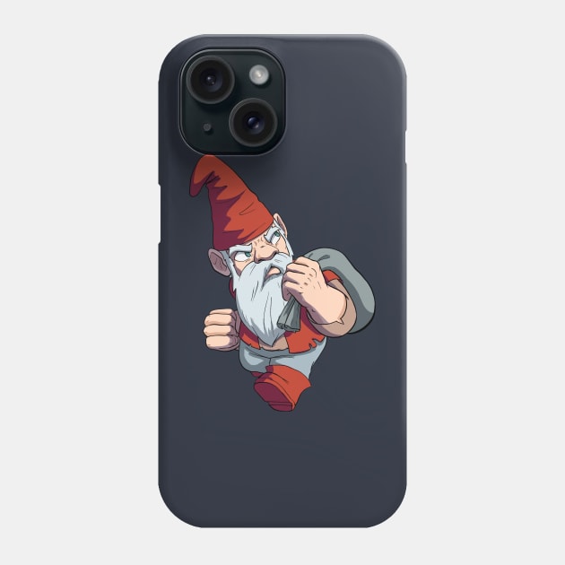 Grumpy Gnome in Bright Red Phone Case by PaperRain