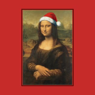 FUNNY CHRISTMAS MONA LISA IN A SANTA HAT T-Shirt