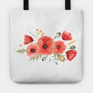 Poppy and wild grasses Tote