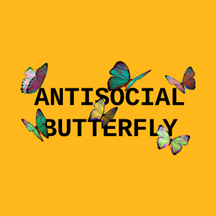 ANTISOCIAL BUTTERFLY Rainbow Black T-Shirt