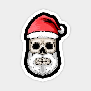 Skull Santa Hat And Beard Christmas Halloween Hallowxmas Magnet