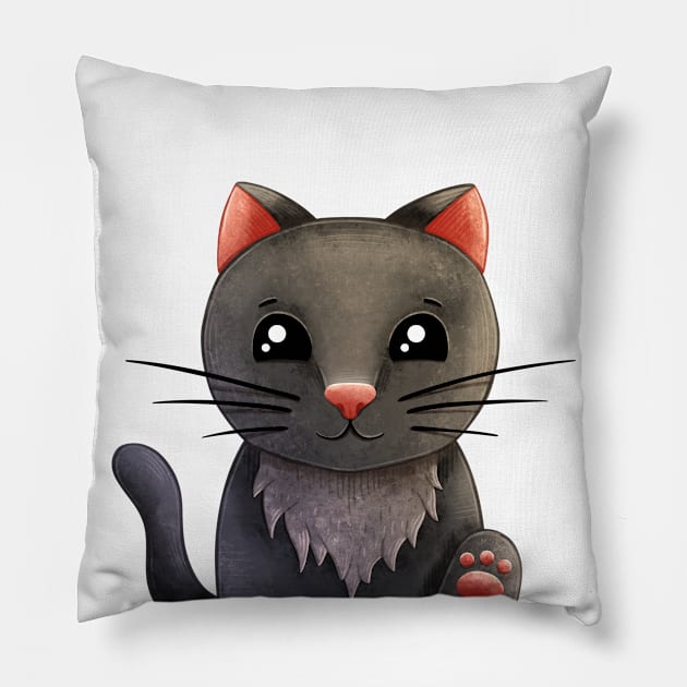 Cat cartoon Pillow by Karmellime