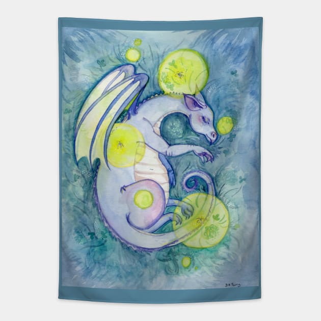 Sleeping Dragon in Clover Tapestry by Britteny1218