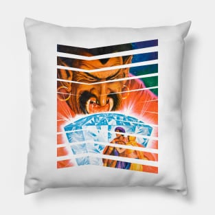 Fantastic Fangs Diamond Popart Scifi Old Fantasy Vintage Comic Funny Pillow