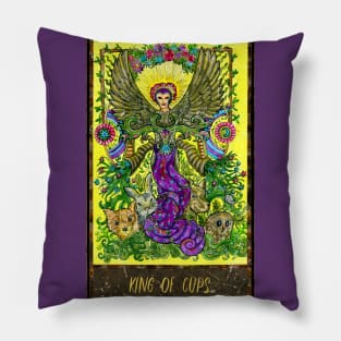 King Of Cups. Magic Gate Tarot Card Design. Pillow