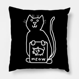 Whiteline Cute Cat Self Portrait Pillow