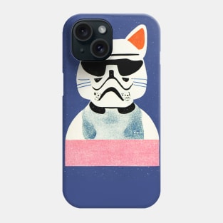 Stormtrooper Cat Retro Poster Vintage Art Space Wall Stars Galaxy Illustration Phone Case