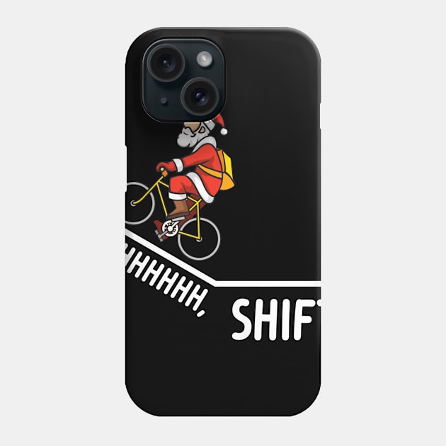 Funny Bicycle Santa Rider Oh Shift Phone Case by ROMANSAVINRST