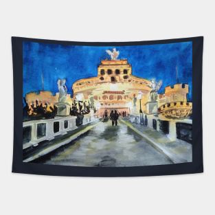 Rome at night Tapestry