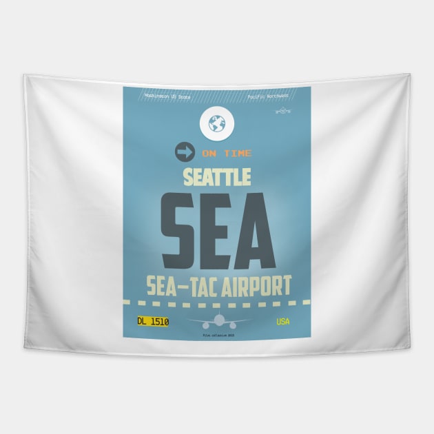 SEA Seattle airport code Tapestry by Woohoo