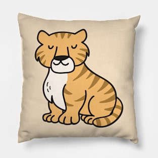 Cute Tiger Doodle Drawing Pillow