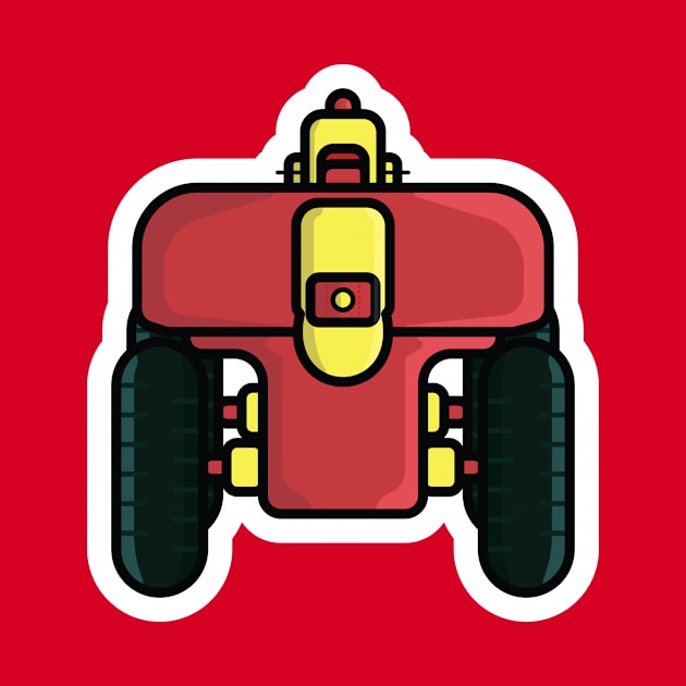 Smart Farming Robot Car Sticker vector illustration. Farm transportation objects icon concept. Robots in agriculture, farming robot, robot greenhouse sticker design logo. by AlviStudio