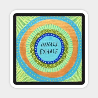 Blue Inhale Exhale Mandala Magnet