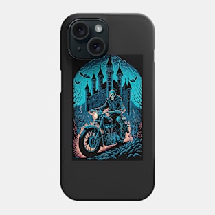 Skeleton Riding Motorbike On Flames Phone Case