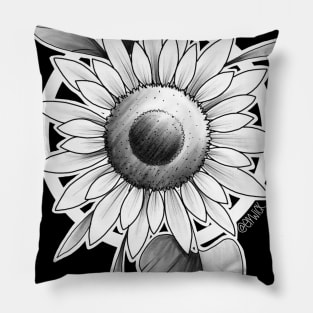 sunflower <3 (black and grey) Pillow