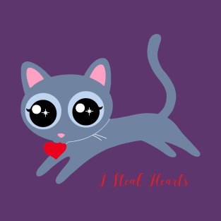 I Steal Hearts Cute Kitty T-Shirt