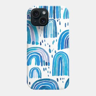 Pocket- watercolor rainbiows blue Phone Case