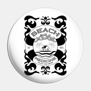 BEACH MEDICINE enjoy the waves White 1 Pin