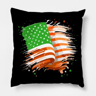 Irish American Retro Flag Design Pillow