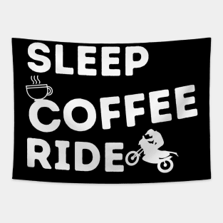 Sleep Coffee Ride Motorcyclist Barista Rider Coffee Maker Brewer Dirt Bike Gift Tapestry