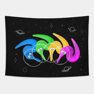 Space Worms on a string Tapestry