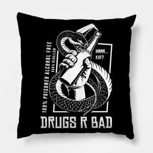 illustration abot drugs r bad Pillow