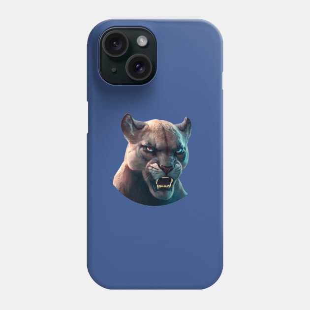Angry Cougar Head Phone Case by tylerockss