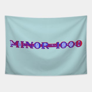 Morris Minor 1000 British classic car logo red-white-blue Tapestry