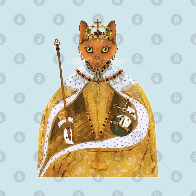 Queen Elizabeth I cat - historiCATS illustrations by vixfx