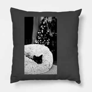 Black Cat Christmas Pillow