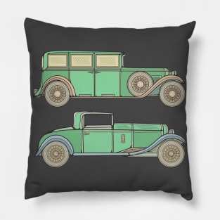 Green Classic Car Pillow