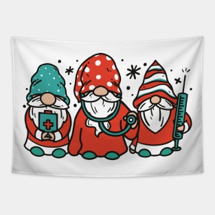 Healing Holiday Christmas Nurse Gnomes Tapestry