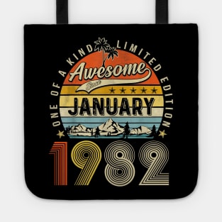 Awesome Since January 1982 Vintage 41st Birthday Tote