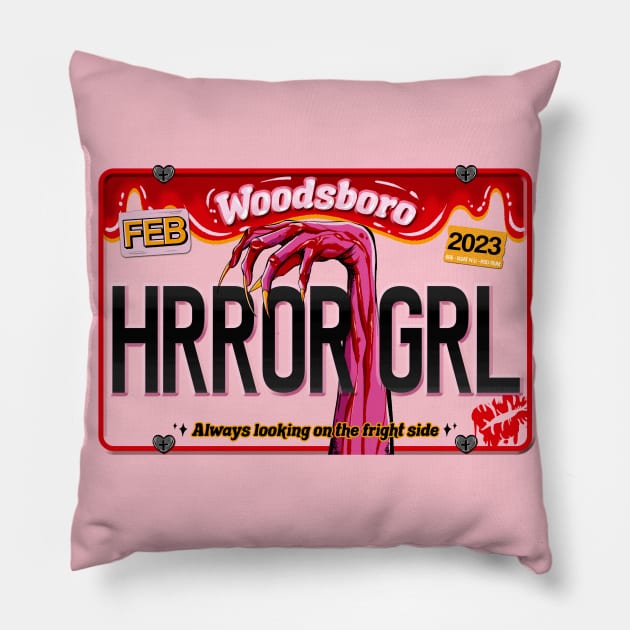 HRROR GRL Pillow by Pink Fang