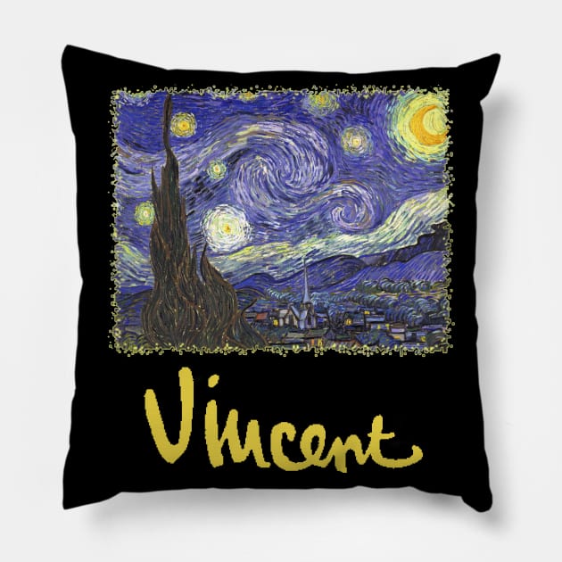 Starry Night by Vincent van Gogh Pillow by MasterpieceCafe